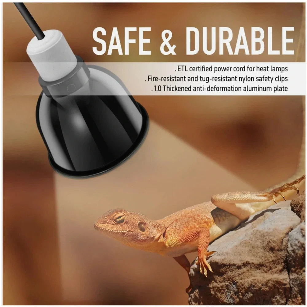 Reptile Light Fixture 5.5'' Standard Dome + Working Ceramic Heat Bulb Tested